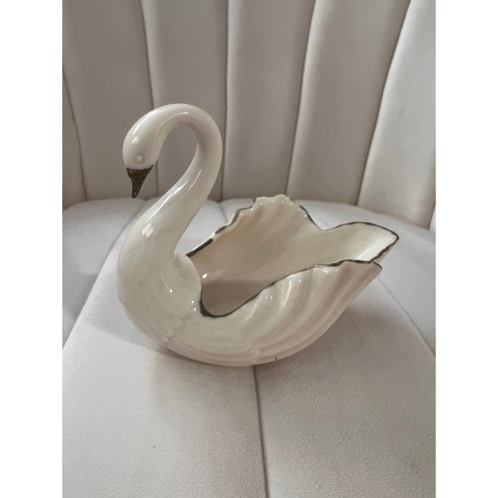 Lenox Bone China Silver Small Swan Figurine Dish